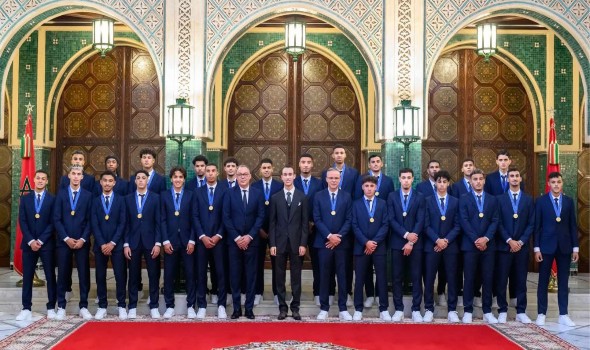 المغرب الرياضي  - ولي العهد المغربي يستقبل منتخب أشبال الأطلس بعد التتويج العالمي